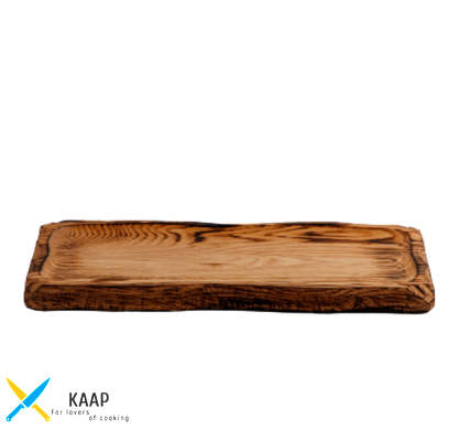 Доска для подачи блюд 45х30х2 см "Арт-XXL" прямоугольная с углублением деревянная из дуба