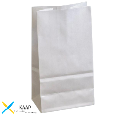 Пакет бумажный прямоугольное дно без ручек 180х80х230 мм 70 г/м2 200 шт/уп чисто белый с плоским дном