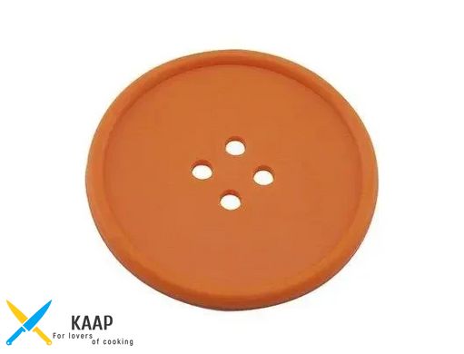 Костер "Button" d 100 мм, цвет оранжевый, каучук. D001O