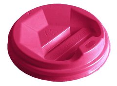 Крышка для стакана бумажного 72 мм пластиковая с поилкой розовая Бриллиант