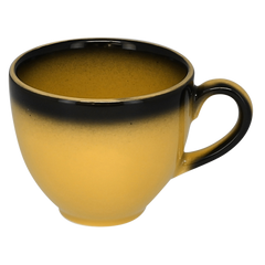 Чашка 200мл. фарфоровая, желтая с черным ободком Lea, RAK
