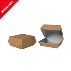 Упаковка-коробка для Бургера 115х115х64 мм клееная Midi бумажная Крафт