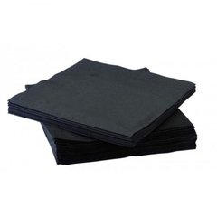 Салфетка бумажная банкетная 2-х слойная 33х33 см., 50 шт/уп (в сложенном 16,5х16,5 см) черная целлюлоза Silken