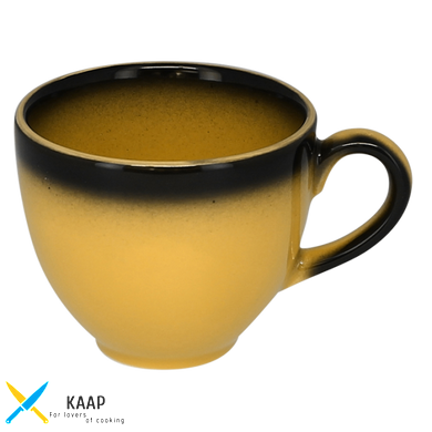 Чашка 200мл. фарфорова, жовта з чорним обідком Lea, RAK