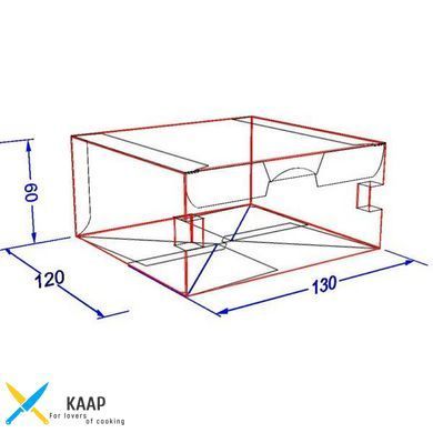 Упаковка для нагетсів, фрі, крилець CНЕК БОКС (фудбокс, чікенбокс) Maxi Темна 130x120x60 мм паперова 50 шт