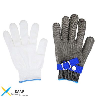 Рукавичка кольчужна тканинна XL "Антипоріз" в комплекті 2 рукавички