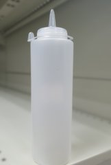 Бутылка-дозатор для соус 360 мл. прозрачная с колпачком, пластиковая FoREST