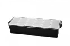 Ящик-органайзер барный для ингредиентов на 6 отделений с прозрачной крышкой
