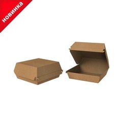 Упаковка-коробка для Бургера 115х115х64 мм клееная Midi бумажная Крафт (ЕКО)