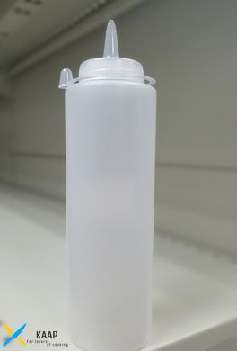 Пляшка-дозатор для соусу 360 мл. прозора з ковпачком, пластикова FoREST