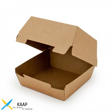 Коробка бумажная под бургер малая Крафт 94х94х70 мм