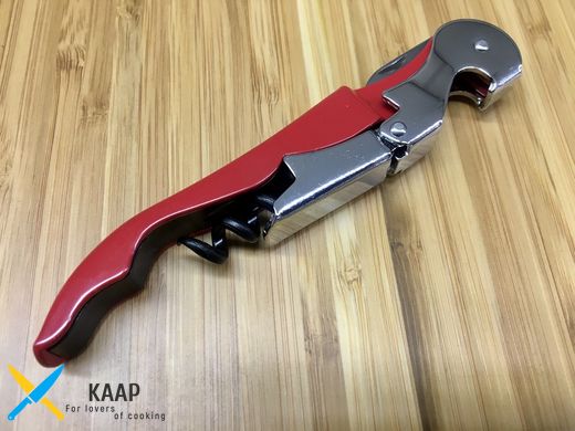 Штопор/нож сомелье двухступенчатый 12 см красный