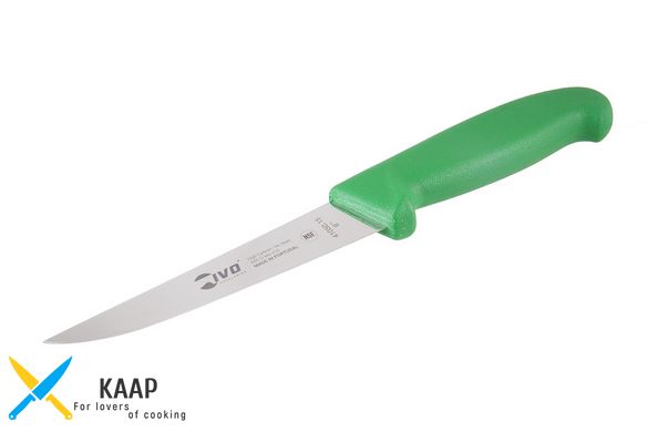 Кухонний ніж м'ясника професійний 15 см зелена ручка.