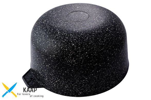Казан алюмінієвий зі скляною кришкою, покриттям антипригари, чорний граніт V 8000 мл, Ø 300 мм