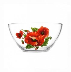 Салатник круглий скляний з квітами "Сідней" 15 см в асортименті (8175/1449)