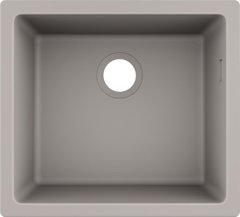 Мийка кухонна S51, граніт, квадрат, без крила, 500х450х190мм, чаша - 1, врізна, S510-U450, сірий бетон Hansgrohe