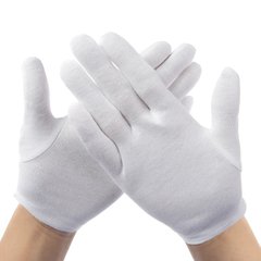 Перчатки для официанта трикотажные белые 12 пар/уп