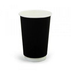 Склянка паперова двошарова 450мл | Чорний Soft-Touch Ø=90мм, h=135мм