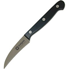 Кухонный нож для чистки овощей изогнутый 7,5 см. Stalgast с черной пластиковой ручкой (216088)