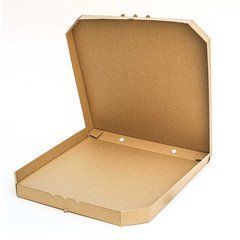 Коробка для пиццы 450х450х40 мм, бурая картонная (бумажная)