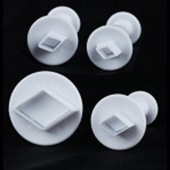 Плунжер пластиковый для мастики "Ромбики мини" (набор 4 шт)