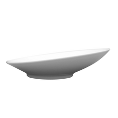 Тарелка скошенная фарфоровая 30 см. круглая, белая Rita, Lubiana