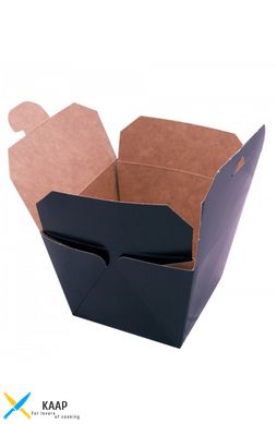 Коробка под ВОК 700 мл., 8,5х8,5х8,2см (внутри крафт) черная Паста бокс бумажная (013895)