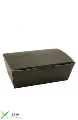 Коробка бумажная для снеков, нагетсов, суши, роллов малая 130х88х48 мм черная 25 шт