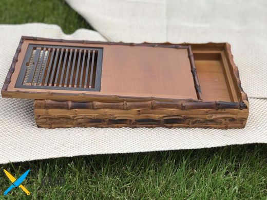 Столик-Чабань для чайной церемонии (чайный) бамбук 30х17х4,5 см прямоугольный "Кобе" T0508