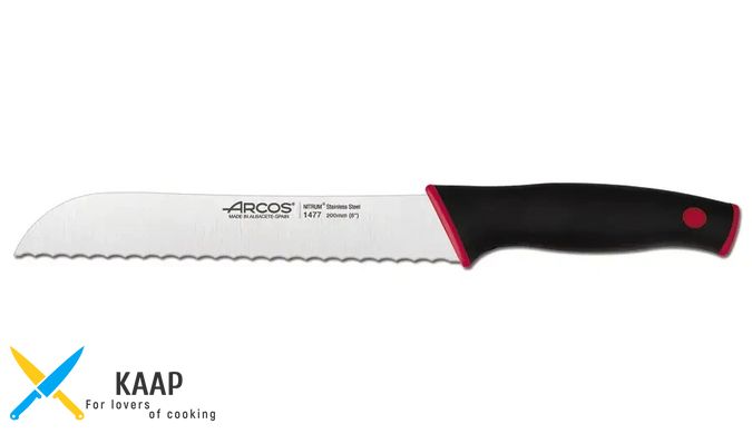 Кухонний ніж для хліба 20 см. DUO, Arcos із чорною пластиковою ручкою (147722)