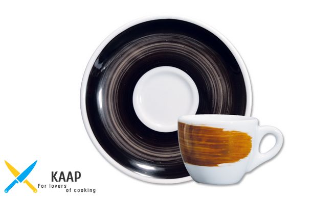 Блюдце Ancap для серій Verona/Torino/Roma Millecolori, ручний розпис, колір чорний (ø12 см)