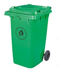Бак для сміття пластиковий 360л. зелений. 360А-2G (уцінка)