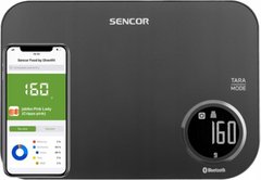 Ваги Sencor кухонні, 5кг, підключення до смартфону, AAAx2 , пластик, чорний