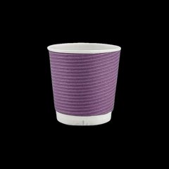 Стакан одноразовый бумажный гофрированный 110 мл 25 шт фиолетовый (ripple)