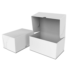 Коробка одноразовая для десертов 18х12х8 см. 50 шт/уп бумажная белая разборная