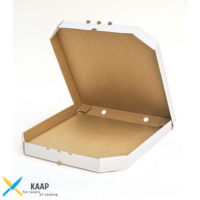 Коробка для пиццы 350х350х37 мм, белая картонная (бумажная)