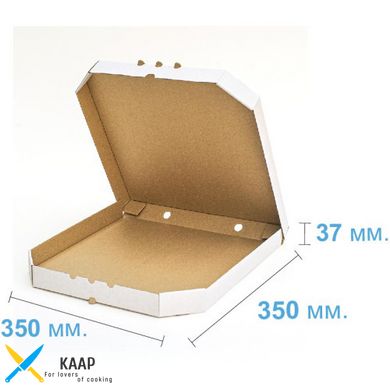 Коробка для піци 350х350х37 мм, біла картонна (паперова)