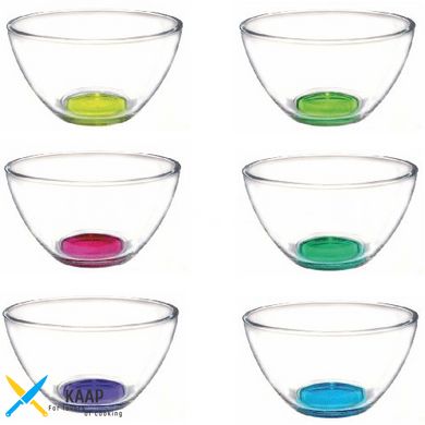 Салатник скляний з кольоровим дном ОСЗ ЛакМікс 11 см (8390) 8390/1322