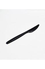 Одноразовый нож пластиковый столовый черный 18см "LUX"