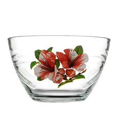 Салатник середній скляний ОСЗ Сідней 18 см з квітами в асортименті (8178/1329)