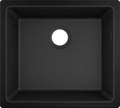Мийка кухонна S51, граніт, квадрат, без крила, 500х450х190мм, чаша - 1, врізна, S510-U450, чорний графіт Hansgrohe