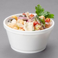Контейнер для первых блюд/супа 240 мл 50 шт из вспененного полистирола, белая (крышка 6042)