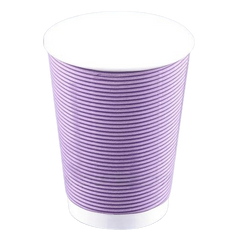 Склянка одноразовий гофрований 440 мл 25 шт. паперовий фіолетовий (ripple)