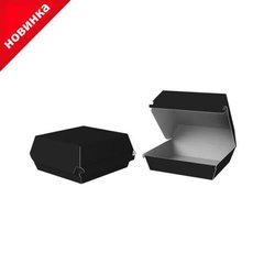 Упаковка-коробка для Бургера 115х115х64 мм клеєна Midi паперова Чорна