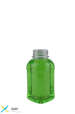 Пляшка ПЕТ Квадрат широке горло 0,3 літра пластикова одноразова (кришка окремо)