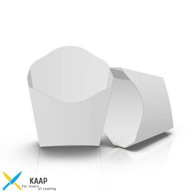 Упаковка для картоплі фрі Mini (90 грам) Біла 68x24x85 мм 50 шт паперова