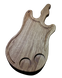 Дошка для подавання страв 36х2 см "Гітара" фігурна дерев'яна з ручкою з дуба (з виїмкою під 2 соусники 4,5 см)