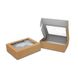 Коробка для суши (суши бокс) и сладостей 24х19х7 см Mega бумажная Крафт c окошком
