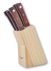 Ножі на підставці із дерев'яними ручками (набір 6 шт)