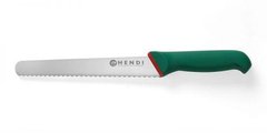 Кухонный нож для хлеба 23 см. Green Line, Hendi с зеленой пластиковой ручкой (843314)